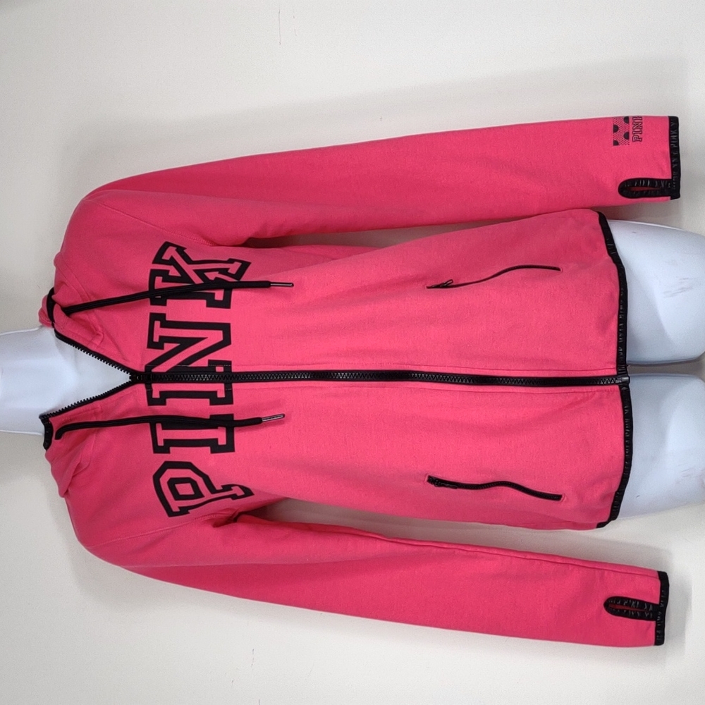 Victoria's Secret Pink XS Hot pink hooded zippered Jacket - Picture 7 of 9